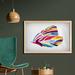 East Urban Home Ambesonne Modern Wall Art w/ Frame, Butterfly w/ Rainbow Colored Wings Geometric Lines Modern Art Image Print | Wayfair