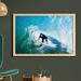 East Urban Home Ride The Wave Wall Art w/ Frame, Surfer Inside Ocean Wave Adventure Adrenalin Energy Sea Sports Picture | Wayfair