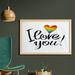 East Urban Home Ambesonne Pride Wall Art w/ Frame, I Love You Letters Polygonal Effect Rainbow Color Heart Couples | Wayfair