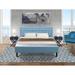 Andover Mills™ Franck Upholstered Platform 3 Piece Bedroom Set Upholstered, Wood in Blue | King | Wayfair C4E95547D8A047968B0695F54B4B007C