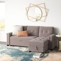 Gray Sectional - Mercury Row® Teen Jamil 84" Wide Reversible Sleeper Sofa & Chaise Linen | 35 H x 84 W x 54 D in | Wayfair