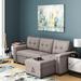 Gray Sectional - Mercury Row® Teen Jamil 84" Wide Reversible Sleeper Sofa & Chaise Linen | 35 H x 84 W x 54 D in | Wayfair