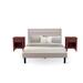 Winston Porter Upholstered 3 Piece Bedroom Set Metal in Red/Gray | 41.3 H x 65 W x 89 D in | Wayfair FC4D874BA7994EDBBAEBCD445AFBD190