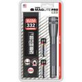Maglite Mini Maglite Pro 2AA LED Flashlight with Holster (Gray, Clamshell Packaging SP2P09H
