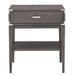 Leick Home 24022 Beckett One Drawer Nightstand Side Table with AC/USB Charger and Shelf for Living Room, Bedroom, Anthracite/Pewter - Leick Furniture 24022