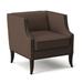 Armchair - Bernhardt Romney 29.5" Wide Top Grain Leather Armchair Wood/Leather/Genuine Leather in Black/Brown | 29.5 H x 29.5 W x 31.5 D in | Wayfair