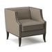 Armchair - Bernhardt Romney 29.5" Wide Top Grain Leather Armchair Wood/Leather/Genuine Leather in Gray/White/Brown | Wayfair