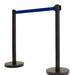 VIP Crowd Control 36" Retractable Belt Queue Safety Stanchion Barrier (2 Black Post w/78" Belt) in Blue/Black | 36 H x 78 W x 12 D in | Wayfair