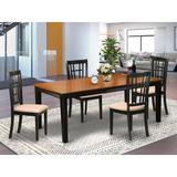 Red Barrel Studio® Allenmichael Leaf Rubberwood Solid Wood Dining Set Wood/Upholstered in Brown | Wayfair 6563EE5768044A259F23518615B9713F