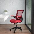 Inbox Zero Jayetta Mid-Back Mesh Swivel Ergonomic Task Office Chair w/ Flip-Up Arms Upholstered/Mesh in Red/Blue/Black | 41.25 H x 24.5 W in | Wayfair