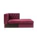 Everly Quinn One Arm Left-Arm Chaise Flared Arms Chaise Lounge Wood/Velvet in Brown | 35 H x 61 W x 34 D in | Wayfair