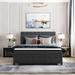 Red Barrel Studio® Twin Size Storage Bed Metal Platform Bed w/ A Big Drawer Upholstered/Metal/Linen in Gray | 44.2 H x 42.2 W x 77.9 D in | Wayfair