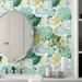 Beachcrest Home™ Herrington Retro Tropical Leaves 16.5' L x 18" W Smooth Peel & Stick Wallpaper Vinyl in Gray/White | 18 W in | Wayfair