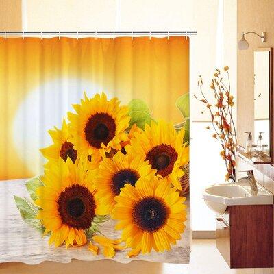 Shower Curtain Hooks Polyester, Yellow Daisy Shower Curtain Hooks