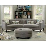 Gray Sectional - Lark Manor™ Vidette 129.5" Wide Chenille Symmetrical Modular Corner Sectional Chenille | 32.25 H x 129.5 W x 37.38 D in | Wayfair