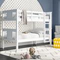 Alimi Twin Over Twin Standard Bunk Bed by Viv + Rae™ kids Wood in White | 63.12 H x 43.87 W x 79.25 D in | Wayfair VVRO5220 32831525