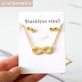 LUXUKISSKIDS-Ensembles de bijoux Extron Parure pour femmes collier en acier inoxydable boucles