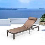 Pellebant Adjustable Outdoor Chaise Lounge Chair With Wheels - N/A