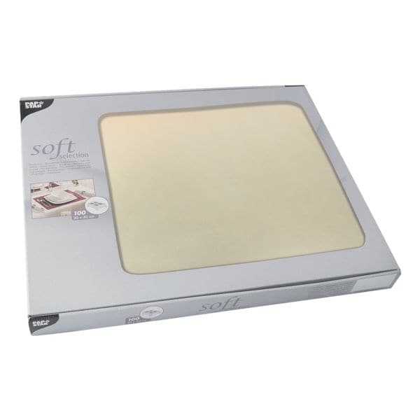 Papstar 100 Tischsets 30x40 cm einfarbig »soft collection« gold, 40 cm Image