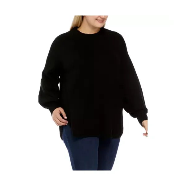 crown---ivy™-womens-plus-size-balloon-sleeve-solid-sweater,-black,-4x/