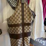 Gucci Bags | Authentic Gucci Shoulder Bag W/Brown Leather Trim | Color: Brown/Tan | Size: Os