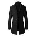 FDGH Winter Warm Wool Coat Mens Trench Coat Long Business Woolen Jacket Casual Quilted Jacket Scarf Peacoat Overcoat,Gentleman and Elegant Winter Men's Long Jacket (Black, 4XL)