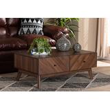 Baxton Studio Hartman Mid-Century Modern Walnut Brown Finished Wood Coffee Table - Wholesale Interiors LV23CFT23140WI-Columbia-CT