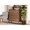 Baxton Studio Landis Mid-Century Modern Ash Walnut Finished Wood 4-Drawer Chest - Wholesale Interiors MG9002-Ash-Walnut-4DW-Chest