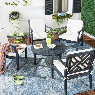 SAFAVIEH Outdoor Living Anaheim Dark Slate Grey 5-Piece Coffee Set