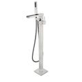 Cascata Free Standing Bathtub Filler/Faucet w/ Handheld Showerwand - Brushed Nickel - Lexora Home LDF02041FSBNL