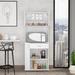 Poole, Pantry Cabinet, With 2 Open Shelves, 3 Side Small open Shelves, A Drawer, A Countertop, Two Door Cabinet, And 4 adjustable Metal Legs, White Color - FM Furniture FM6481ALB