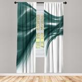 East Urban Home Microfiber Floral Semi-Sheer Rod Pocket Curtain Panels Microfiber in Green/Blue | 95 H in | Wayfair