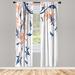 East Urban Home Microfiber Floral Semi-Sheer Rod Pocket Curtain Panels Microfiber in Green/Blue/Navy | 95 H in | Wayfair