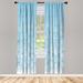 East Urban Home Microfiber Floral Semi-Sheer Rod Pocket Curtain Panels Microfiber in Blue/Green/White | 84 H in | Wayfair