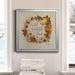 The Holiday Aisle® Pumpkin in Fall Wreath - Picture Frame Painting on Canvas Canvas, in Black/Blue/Green | 17.5 H x 17.5 W x 1.5 D in | Wayfair