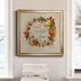 The Holiday Aisle® Pumpkin in Fall Wreath - Picture Frame Painting on Canvas Canvas, in Black/Blue/Green | 17.5 H x 17.5 W x 1.5 D in | Wayfair