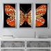 Rosdorf Park Leopard & Gold Butterfly by Jodi - 3 Piece Picture Frame Graphic Art /Acrylic in Black/Green/Orange | 40.5 H x 25.5 W x 1 D in | Wayfair