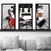 Rosdorf Park Hustle 1 by Jodi - 3 Piece Picture Frame Graphic Art Plastic/Acrylic in Black/Red | 40.5 H x 25.5 W x 1 D in | Wayfair