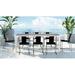 AllModern Avers Rectangular 8 - Person 82" Long Dining Set, Steel in White/Black | 126 W x 39.25 D in | Outdoor Dining | Wayfair