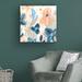 Wrought Studio™ Terra Cotta Blooms IV by June Erica Vess - Wrapped Canvas Painting Canvas in Blue/Brown/Pink | 24 H x 24 W x 2 D in | Wayfair