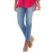 K Jordan Mid-Rise Straight-Leg Jean (Size 16W) Light Vintage Wash, Cotton,Polyester,Elastine