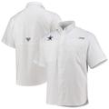 Men's Columbia White Dallas Cowboys Tamiami Omni-Shade Button-Down Shirt