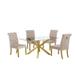 Best Quality Furniture Contemporary Glass 5-pc Tufted Dining Set