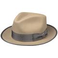 Stetson Takota Fedora Wool Hat with Cashmere Men - Bogart Men´s Grosgrain Band Autumn-Winter - XXL (62-63 cm) Beige