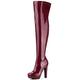 Allegra K Women's Platform Chunky Over Knee High Boot Burgundy 6.5 UK/Label Size 8.5 US