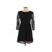 Forever 21 Cocktail Dress - A-Line: Black Print Dresses - Women's Size Small