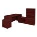 "Legacy 71""Hi-Low L-Desk with Open Hutch and Single Mobile Pedestal- Mahogany - Regency LLDLCMPH7135MH"