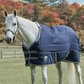 SmartPak Ultimate Stable Blanket with COOLMAX Technology - 75 - Med/Lite (100g) - Navy w/ Charcoal & Grey Trim & White Piping - Smartpak