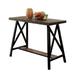 Wooden Counter Height Table in Medium Oak and Black Finish - Black, Medium Weathered Oak