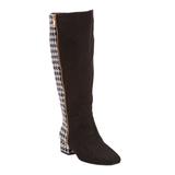 Wide Width Women's The Emerald Wide Calf Boot by Comfortview in Houndstooth (Size 7 W)